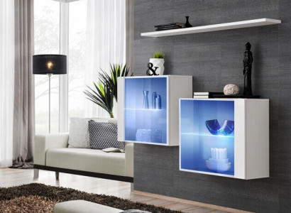 Woonwand Nieuwe Moderne Inrichting Wandkast Plank Wit Meubilair Compleet Woonkamer